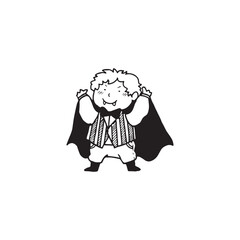 Handdrawn kid illustration, child drawing, cute kid