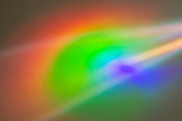 Dispersion of light. Rainbow on the wall.