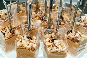 Social events; Individual Presentation Of Desserts For Guests At The Reception