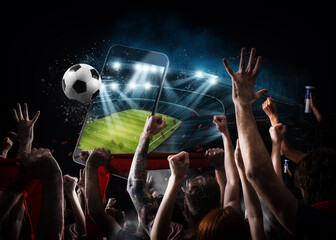 Watch a live sports event on your mobile device. Betting on football matches