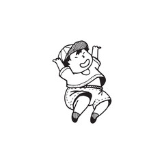 Handdrawn kid illustration, child drawing, cute kid