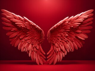 Angel Wings Red Backdrop Digital Background Photostudio Studio Template