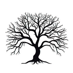 Black tree silhouette isolated on white created with Generative AI