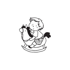 Handdrawn kid illustration, child drawing, cute kid