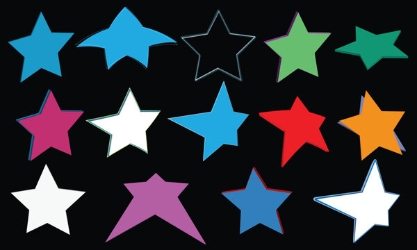 Collection of various star shapes