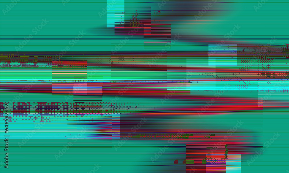 Poster glitch background. abstract noise effect, error signal, television technical problem. vector illustr