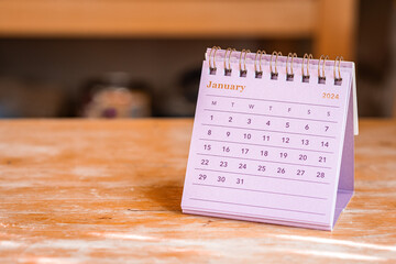 January 2024 Calendar - month page - obrazy, fototapety, plakaty