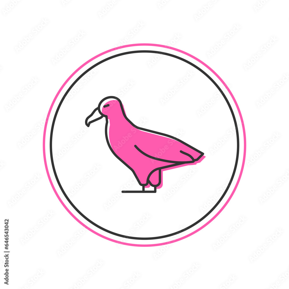 Sticker Filled outline Albatross icon isolated on white background. Vector