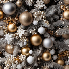 Decorated Christmas Tree background seamless