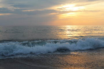 natural background of a beautiful sunset over the sea