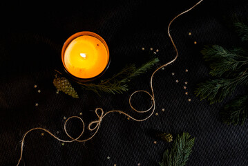 christmas background with candle