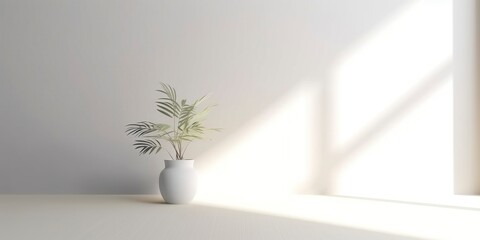 A stylish indoor plant in a white pot against a clean white wall, perfect for minimalist home decor