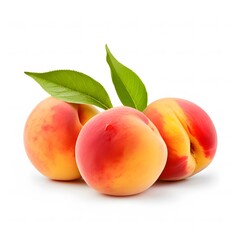 Fototapeta na wymiar peaches on a white background