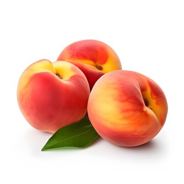 Peaches Isolated On White Background