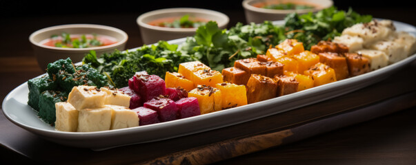 Fototapeta premium Different kinds of tofu cheese