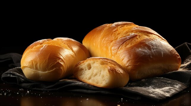 bread on wooden table