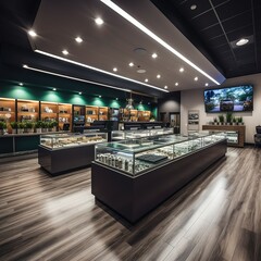 Nice, modern dispensary layout with recessed lighting - obrazy, fototapety, plakaty