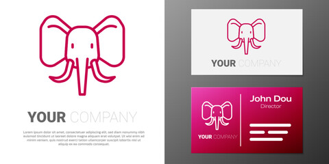 Logotype line Elephant icon isolated on white background. Logo design template element. Vector