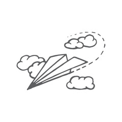 Handdrawn adventure element, paper plane Illustration