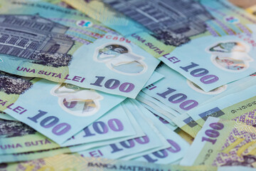 Obraz premium LEI Romanian money. RON Leu Money European Currency