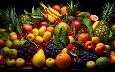 Naklejka na ściany i meble Arrangement of various fruits