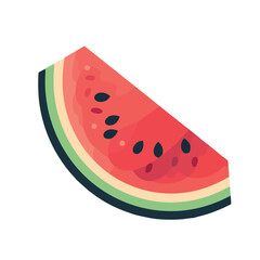 Juicy watermelon slice, perfect summer refreshment snack
