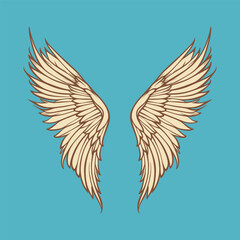 Vector Wings Icon. Vintage Angel Wings Icon, Design Template, Clipart. Cupid, Angel or Bird Wings. Vector illustration