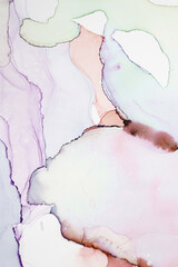 The picture is painted in alcohol ink. Creative abstract artwork made with translucent ink colors. Trendy wallpaper. Abstract painting, can be used as a background for wallpapers, posters, websites.
