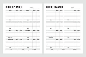 Monthly Budget Planner Printable, Budget tracker