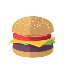 Gourmet cheeseburger meal with grilled beef steak