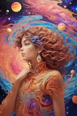 woman in the night sky