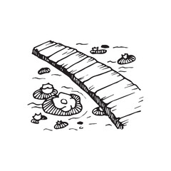 Landscape handdrawn illustration, nature drawing