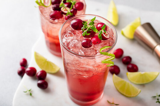 Refreshing cranberry lime cocktail for Christmas