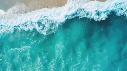 Fototapeta na wymiar Splashing blue water ocean waves reach sandy beach. Nature background. Modern screen design. Illustration for cover, card, postcard, banner, poster, brochure or presentation.