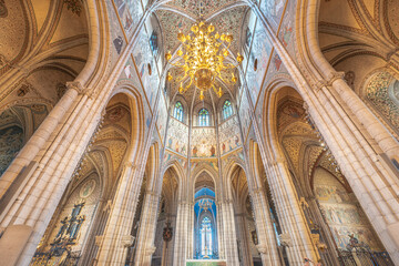interior of the cathedral of saint - obrazy, fototapety, plakaty