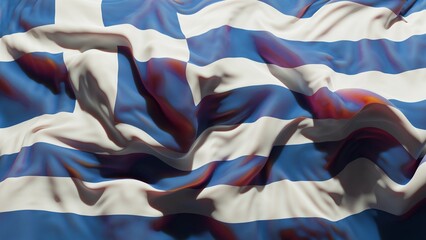 Abstract Greece Flag 3D Render (3D Artwork) - obrazy, fototapety, plakaty