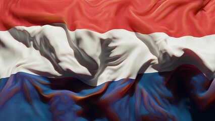 Abstract Netherlands Flag 3D Render (3D Artwork) - obrazy, fototapety, plakaty