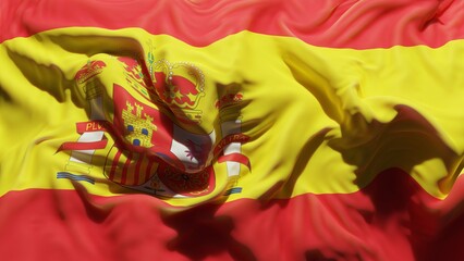 Abstract Spain Flag 3D Render (3D Artwork)