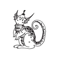 Handdrawn magic creature, Magic animal drawing
