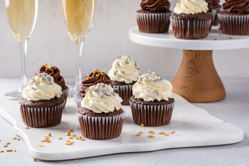 Festive cupcakes for a New Years Eve party