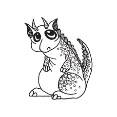 Handdrawn magic creature, Magic animal drawing
