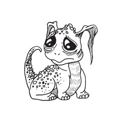 Handdrawn magic creature, Magic animal drawing