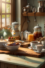 Obraz premium still life with tea and teapot