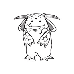 Handdrawn magic creature, Magic animal drawing