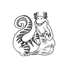 Handdrawn magic creature, Magic animal drawing