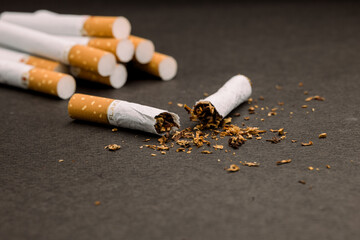 close view of of several cigarettes
