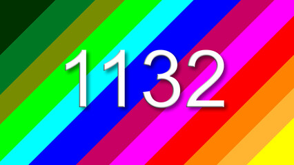 1132 colorful rainbow background year number