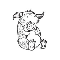 Fototapeta premium Handdrawn magic creature, Magic animal drawing