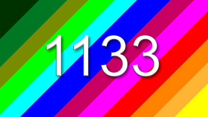 1133 colorful rainbow background year number