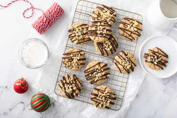 Christmas cookies with crystallized ginger and dark chocolate